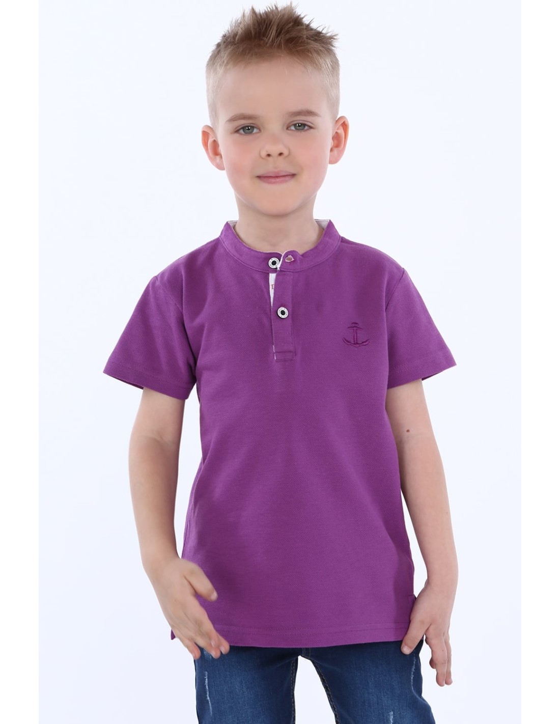 Boy\'s T-shirt with purple buttons NDZ4471 - Online store - Boutique